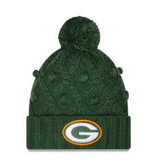 Green Bay Packers New Era Women's Toasty Cuffed Knit Hat with Pom - Green sale