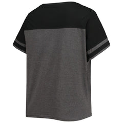 Miami Marlins Women's Plus Size Colorblock T-Shirt - Heathered Charcoal/Black