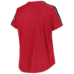 Washington Nationals Women's Plus Size Diva Notch Neck Raglan T-Shirt - Red