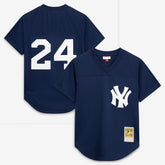 Rickey Henderson New York Yankees Cooperstown Collection Mesh Batting Practice Button-Up Jersey - Navy | Mitchell & Ness