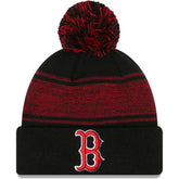 Boston Red Sox Chilled Cuffed Knit Hat with Pom - Black | New Era