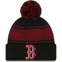Boston Red Sox Chilled Cuffed Knit Hat with Pom - Black | New Era