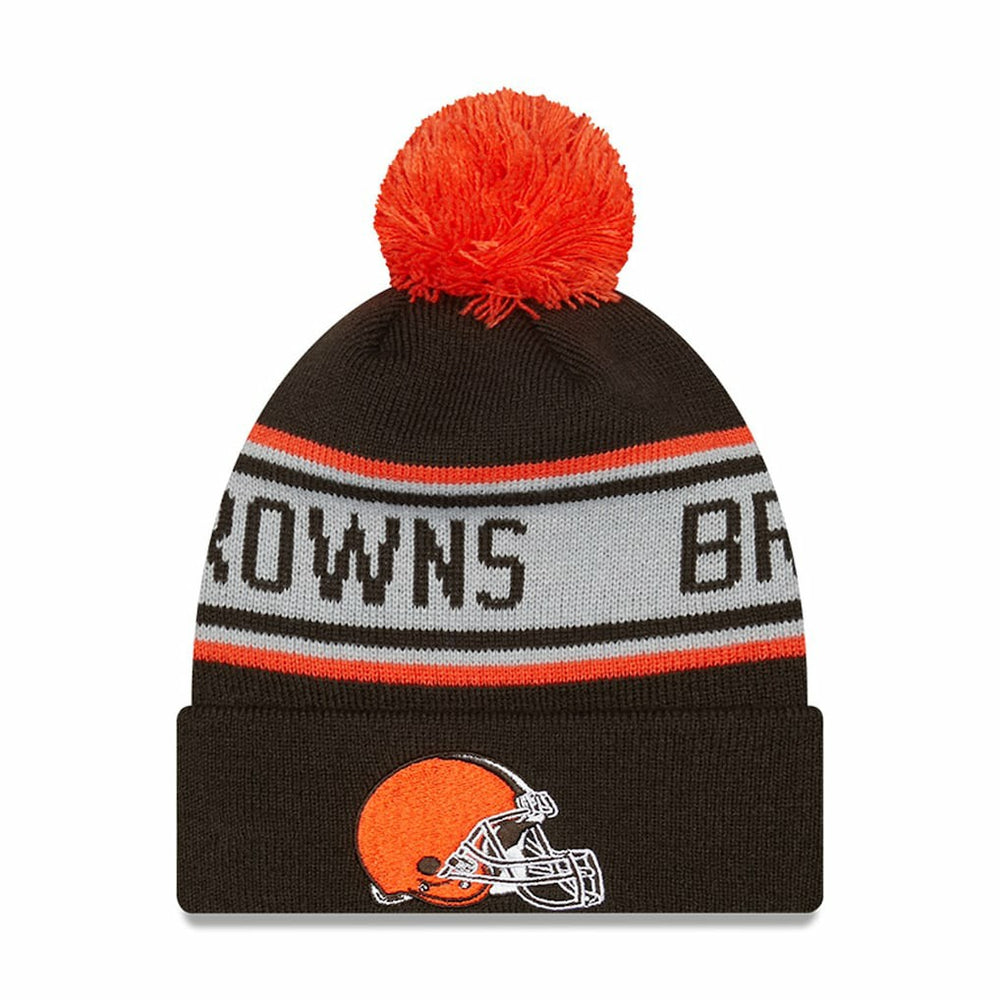 Cleveland Browns New Era Preschool Repeat Cuffed Knit Hat with Pom - Brown outlet