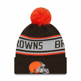 Cleveland Browns New Era Preschool Repeat Cuffed Knit Hat with Pom - Brown outlet
