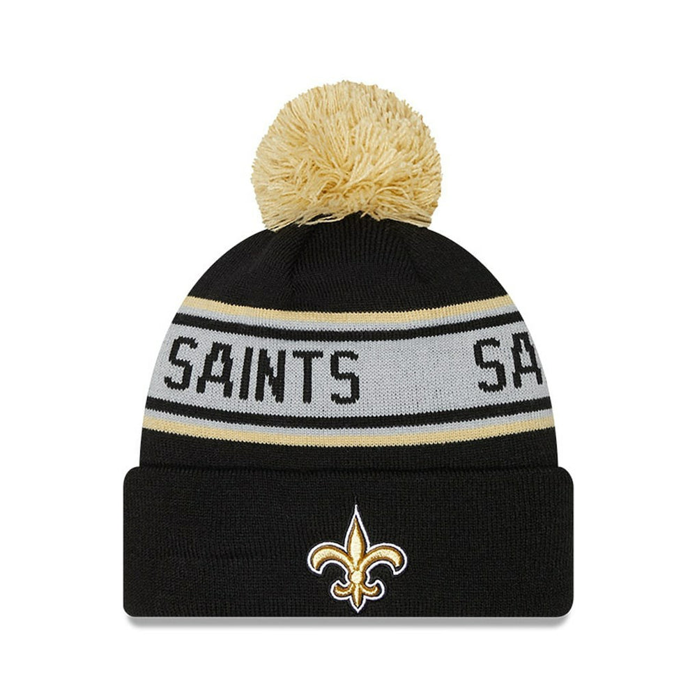 New Orleans Saints New Era Preschool Repeat Cuffed Knit Hat with Pom - Black cheap