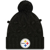 Pittsburgh Steelers New Era Girls Youth Toasty Cuffed Knit Hat with Pom - Black sale