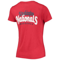 Washington Nationals Women's 2-Hit Front Twist Burnout T-Shirt - Red | New Era