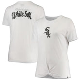 Chicago White Sox Women's Plus Size 2-Hit Front Knot T-Shirt - White | New Era