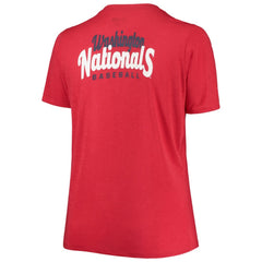 Washington Nationals Women's Plus Size 2-Hit Front Knot T-Shirt - Red | New Era