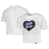Colorado Rockies Girls Youth Flip Sequin Heart Crop Top - White | New Era