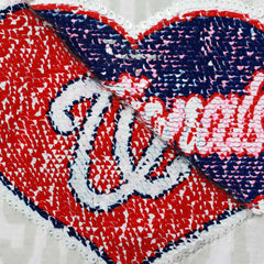 Washington Nationals Girls Youth Flip Sequin Heart Crop Top - White | New Era