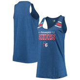 Philadelphia 76ers Women's Scoop-Neck Racerback Tank Top - Heathered Royal | New Era sale