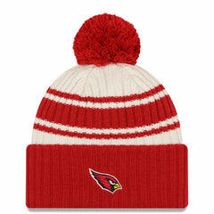Arizona Cardinals New Era 2022 Sideline Sport Cuffed Pom Knit Hat - Cream/Cardinal online