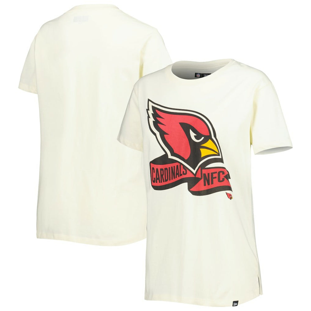 Arizona Cardinals New Era Women's Chrome Sideline T-Shirt - Cream on sale
