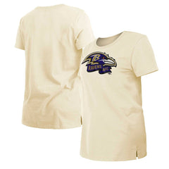Baltimore Ravens New Era Women's Chrome Sideline T-Shirt - Cream outlet