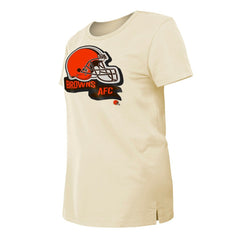 Cleveland Browns New Era Women's Chrome Sideline T-Shirt - Cream for sale