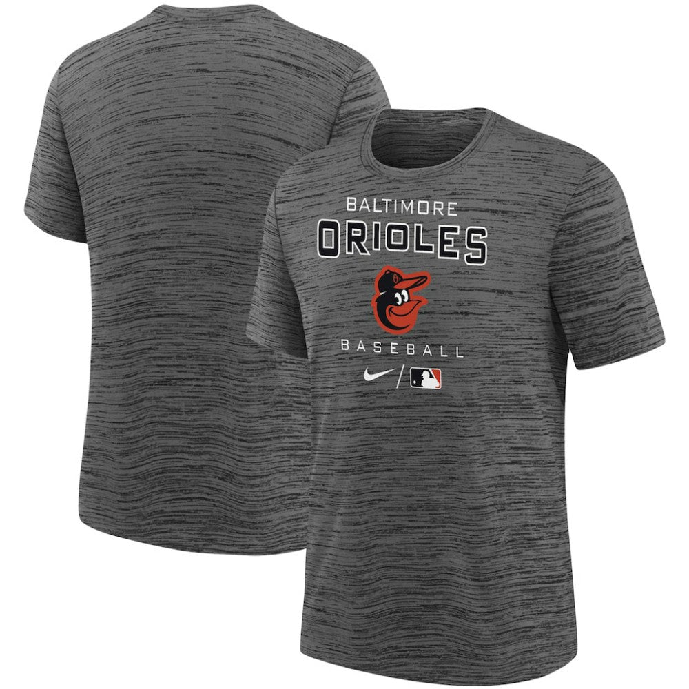 Baltimore Orioles Youth Authentic Collection Practice Velocity Performance T-Shirt - Charcoal | Nike