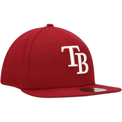 Tampa Bay Rays White Logo 59FIFTY Fitted Hat - Cardinal | New Era