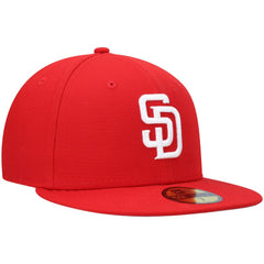 San Diego Padres White Logo 59FIFTY Fitted Hat - Red | New Era