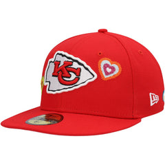 Kansas City Chiefs New Era Chain Stitch Heart 59FIFTY Fitted Hat - Red discount