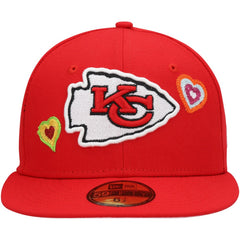 Kansas City Chiefs New Era Chain Stitch Heart 59FIFTY Fitted Hat - Red discount