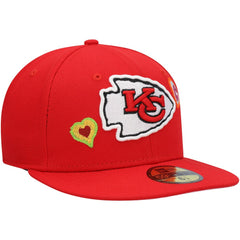 Kansas City Chiefs New Era Chain Stitch Heart 59FIFTY Fitted Hat - Red discount