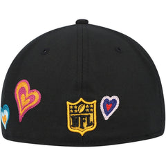 Pittsburgh Steelers New Era Chain Stitch Heart 59FIFTY Fitted Hat - Black discount