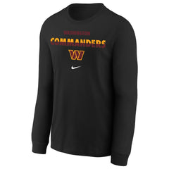 Washington Commanders Youth Team Color Split Long Sleeve T-Shirt - Black | Nike discount