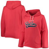 Boston Red Sox Soft as a Grape Women's Plus Size Side Split Pullover Hoodie - Red