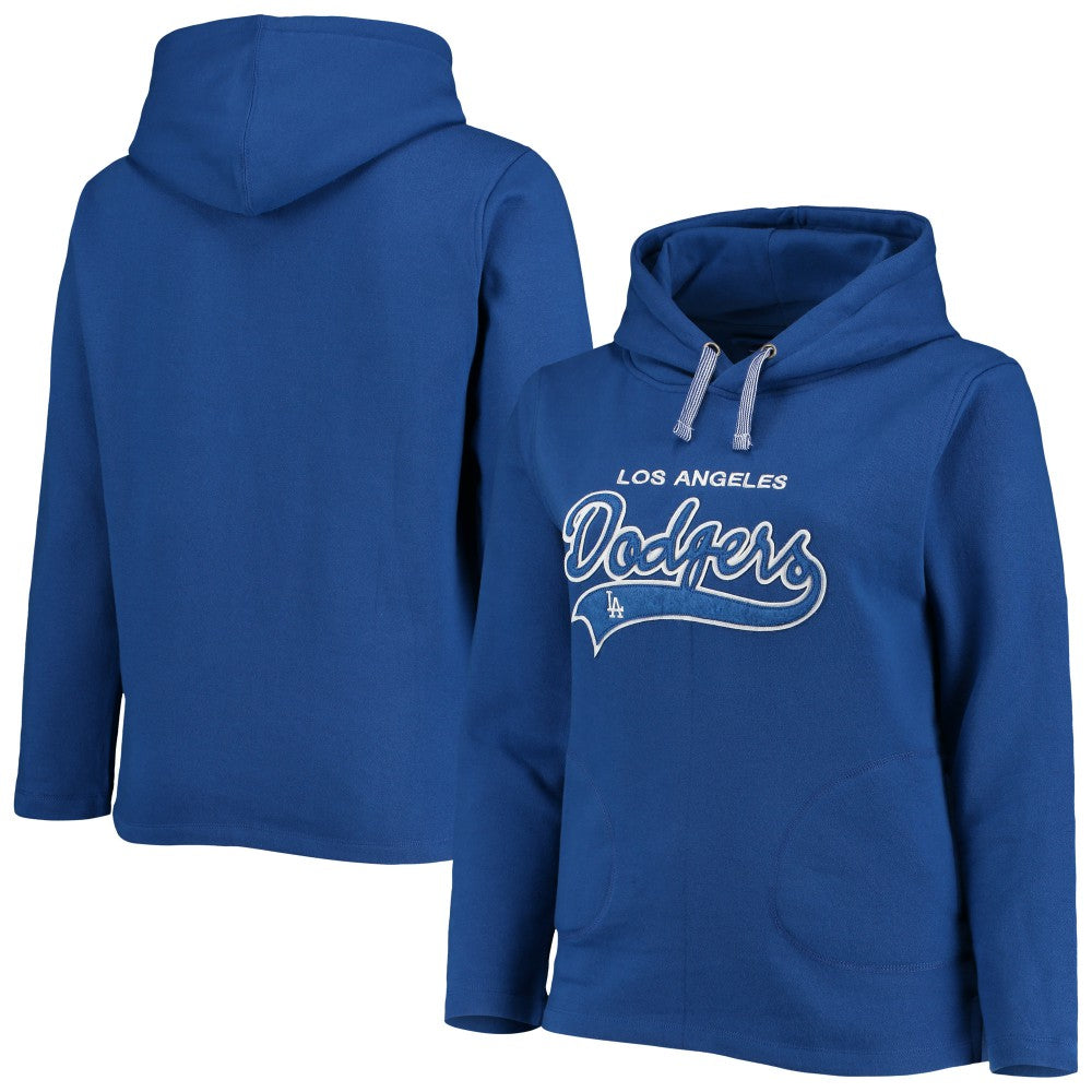 Los Angeles Dodgers Soft as a Grape Women's Plus Size Side Split Pullover Hoodie - Royal
