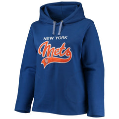 New York Mets Soft as a Grape Women's Plus Size Side Split Pullover Hoodie - Royal
