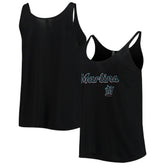 Miami Marlins Soft as a Grape Women's Slouchy Tank Top - Black