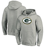 Green Bay Packers Primary Logo Fitted Pullover Hoodie - Heather Gray discount