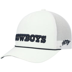 Dallas Cowboys HOOey Wordmark Rope Trucker Snapback Hat - White online