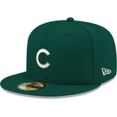 Chicago Cubs White Logo 59FIFTY Fitted Hat - Green | New Era