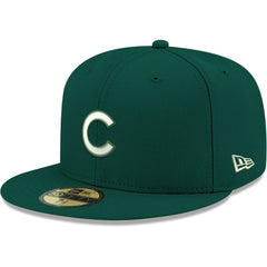 Chicago Cubs White Logo 59FIFTY Fitted Hat - Green | New Era