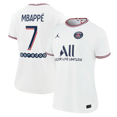 Kylian Mbappé Paris Saint-Germain Jordan Brand Women's 2021/22 Fourth Replica Jersey - White | Jordan on sale