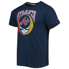Atlanta Braves Homage Grateful Dead Tri-Blend T-Shirt - Navy