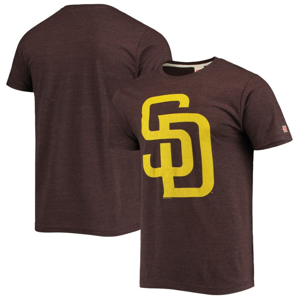 San Diego Padres Homage Hand Drawn Logo Tri-Blend T-Shirt - Brown