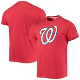 Washington Nationals Homage Hand Drawn Logo Tri-Blend T-Shirt - Red