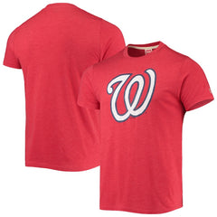 Washington Nationals Homage Hand Drawn Logo Tri-Blend T-Shirt - Red