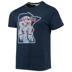 Minnesota Twins Homage Hand-Drawn Logo Tri-Blend T-Shirt - Navy