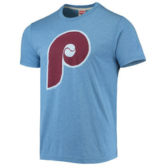 Philadelphia Phillies Homage Hand-Drawn Logo Tri-Blend T-Shirt - Light Blue