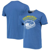 Milwaukee Brewers Homage Milwaukee County Stadium Tri-Blend T-Shirt - Royal