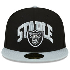 Las Vegas Raiders New Era NFL x Staple Collection 59FIFTY Fitted Hat - Black/Gray on sale