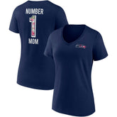 Seattle Seahawks Women's Team Mother's Day V-Neck T-Shirt - College Navy discount