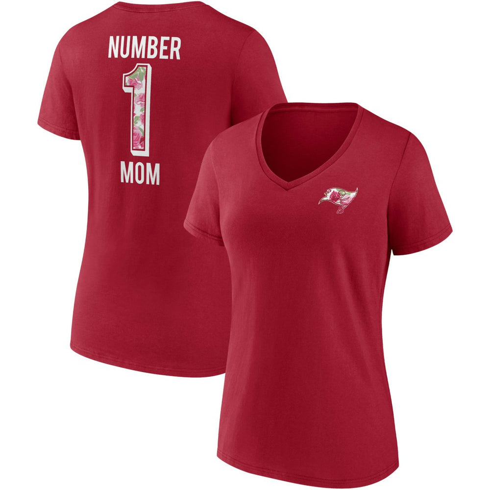 Tampa Bay Buccaneers Women's Team Mother's Day V-Neck T-Shirt - Red on sale