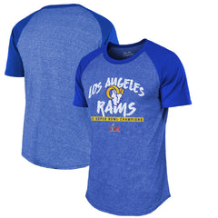 Los Angeles Rams Majestic Threads 2-Time Super Bowl Champions Tri-Blend Raglan T-Shirt - Royal cheap