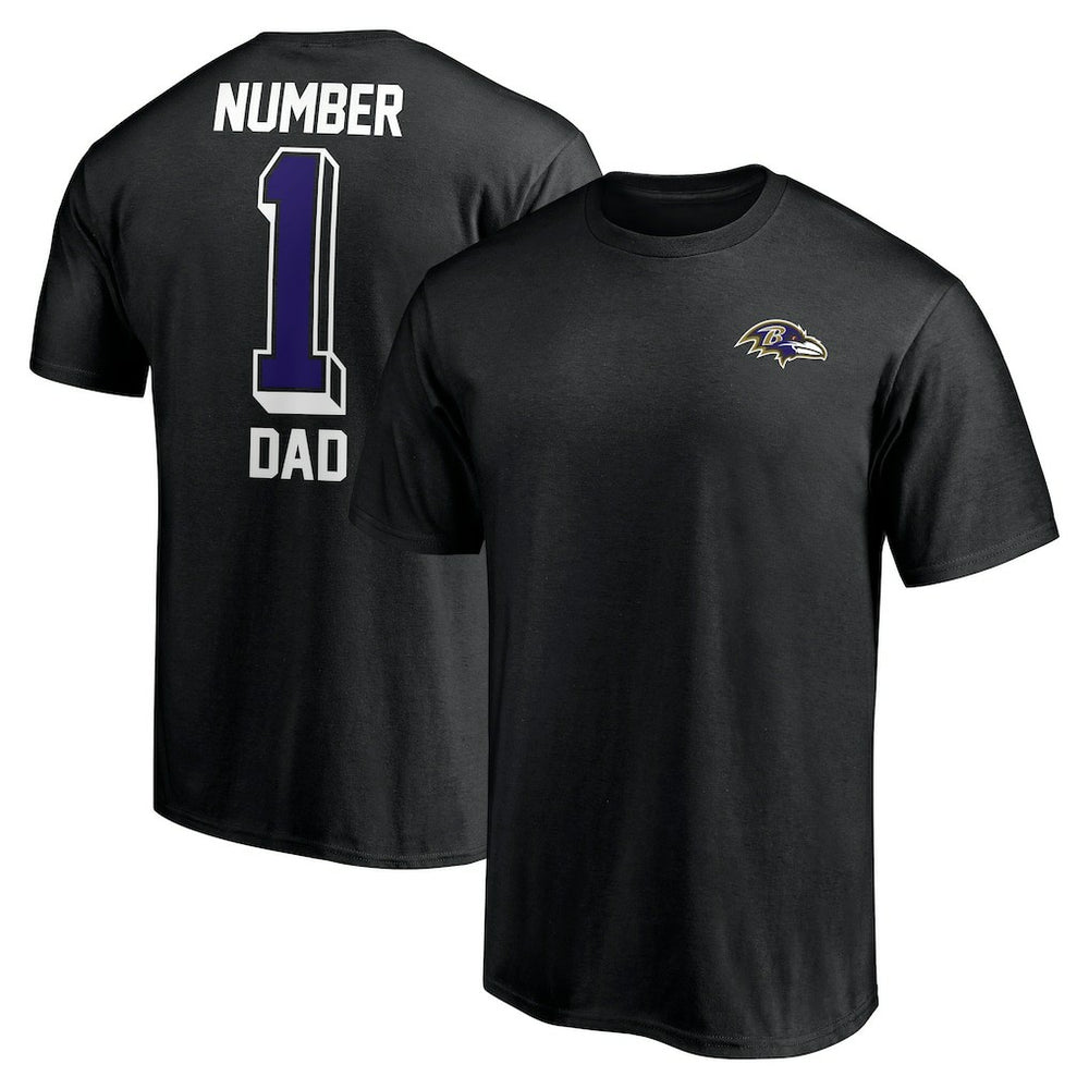 Baltimore Ravens Number One Dad T-Shirt - Black cheap