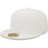 Cincinnati Reds White on White 59FIFTY Fitted Hat | New Era